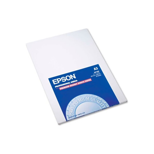 Premium Photo Paper, 11-3/4inx 16-1/2in, White, 20 Sheets/Pack